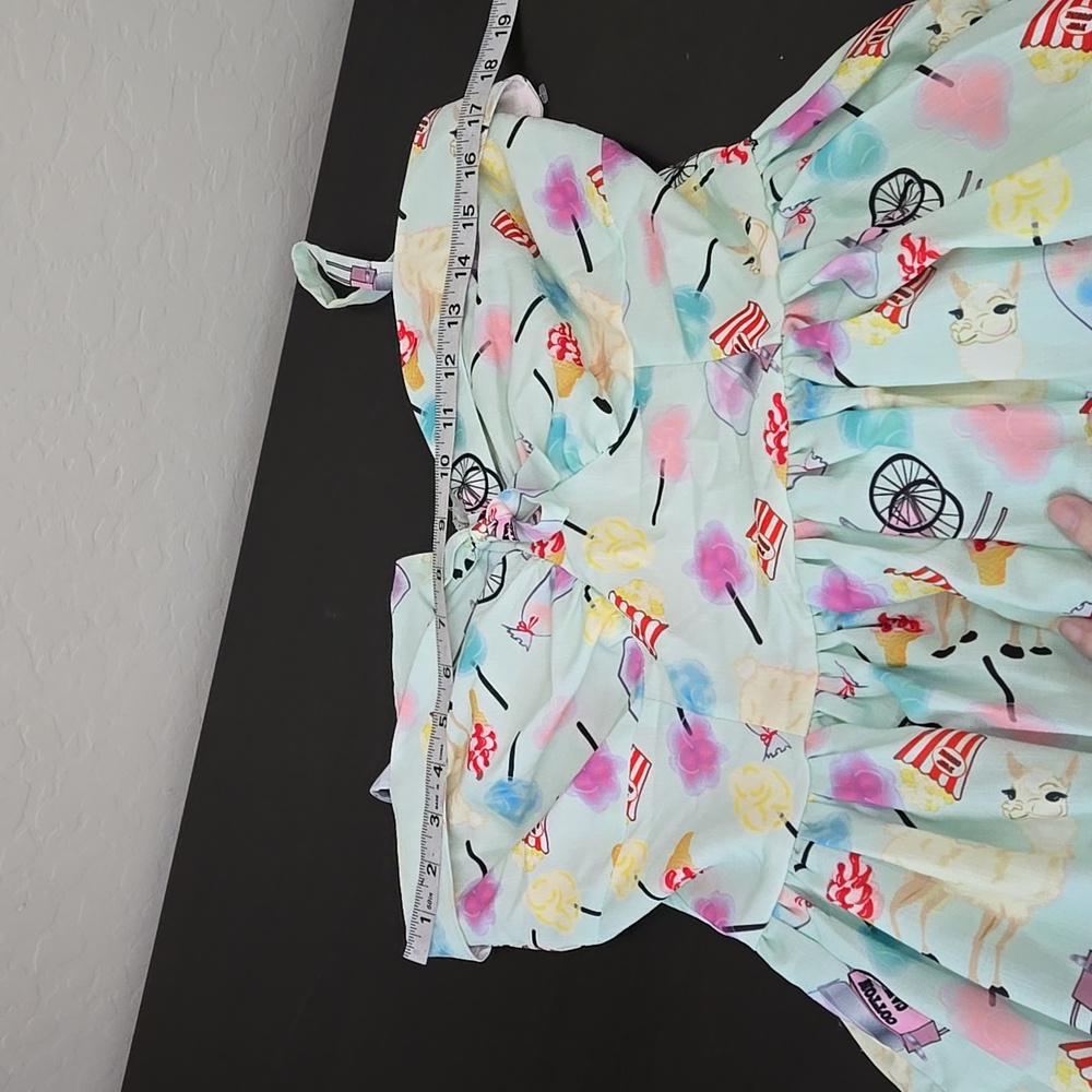Unique Vinatge Popcorn Cotton Candy Luma Retro Style Dress Fit And Flare Size M - Picture 13 of 15